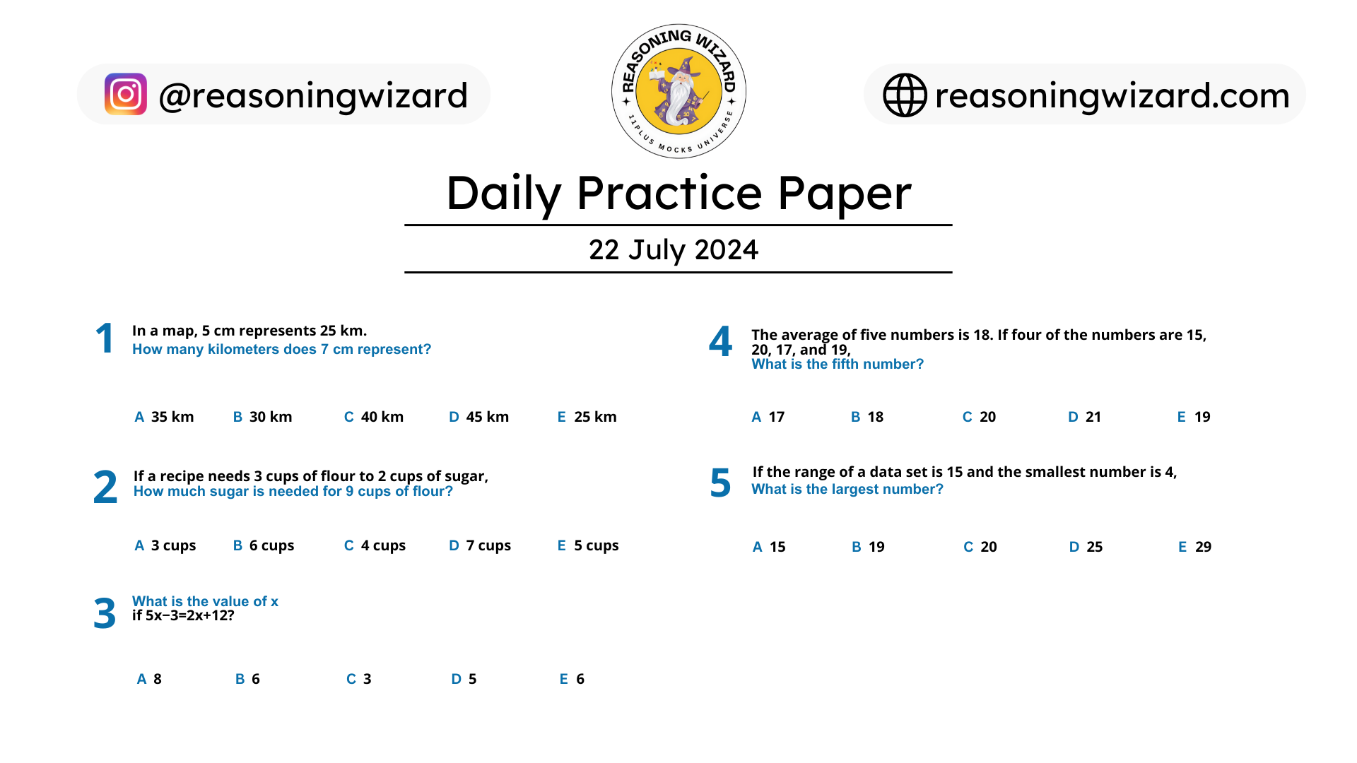 11plus Daily Free Worksheet