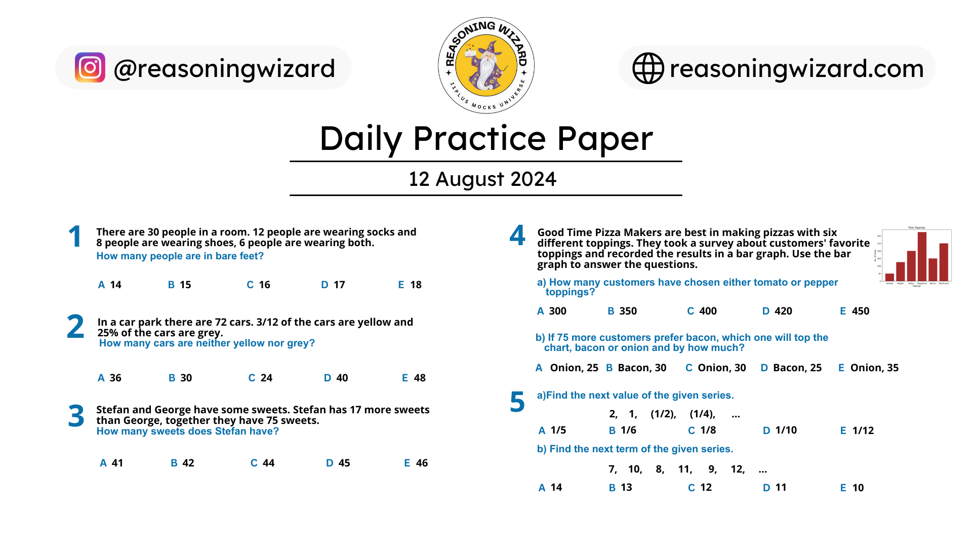 11plus Daily Free Worksheet